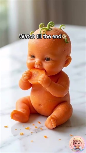 Baby Carrot 🥕 Eating. ASMR Veggies eating Veggies 🥗 Which baby should I do next? #foodasmr #satisfyingvideos #eating #ai #babyasmr