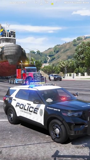 168K views · 1.3K reactions | Police escorting an oversize load hauling a tug boat in GTA 5 RP! Join my discord to play on my FiveM server! | Ace2k7 | Facebook