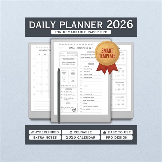 Daily Planner 2026 for Remarkable Paper Pro - Etsy Canada