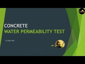 WATER PERMEABILITY TEST FOR CONCRETE