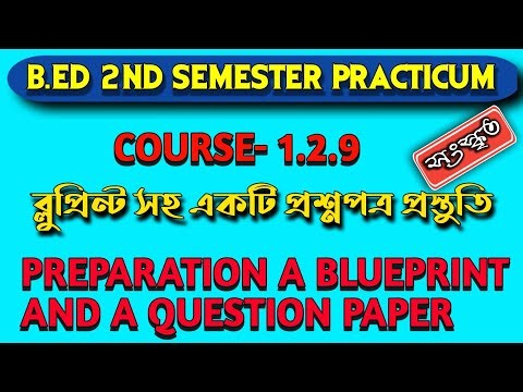 Preparation of blueprint and a question paper | 1.2.9 b.ed practicum | b.ed 2nd sem practicum