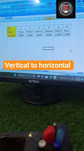 Vertical to Horizontal data in excel sheet || #msexcel #excel2007