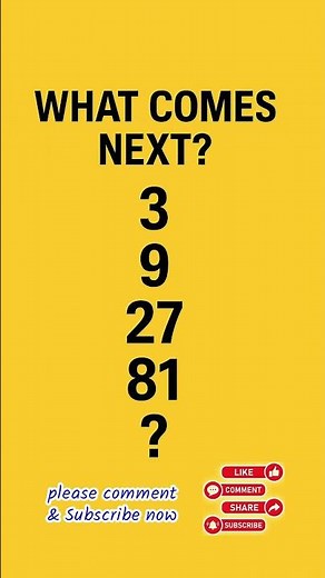 What Comes Next? 3, 9, 27, 81 - Viral Math Puzzle Answer Explained! #dailyquiz