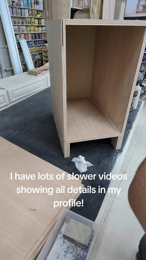 nice and simple cabinet construction, these are for a deep desk. #woodtok #woodworking #smallbusiness