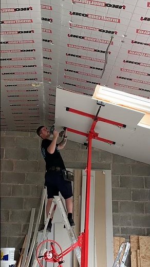 Drywalling/plaster boarding a vaulted ceiling on my own