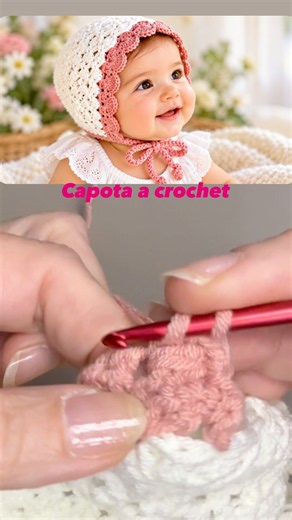 🧶😍 Adorable Baby Bonnet Crochet 🎀 | Gorrito para Bebé Fácil y Hermoso #Shorts