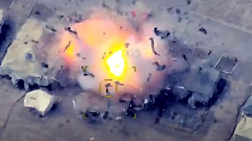 Aerial video shows Azerbaijani airstrikes in Nagorno-Karabakh
