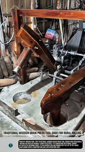 Traditional Wooden Grain Press tool good for rural milling #tools