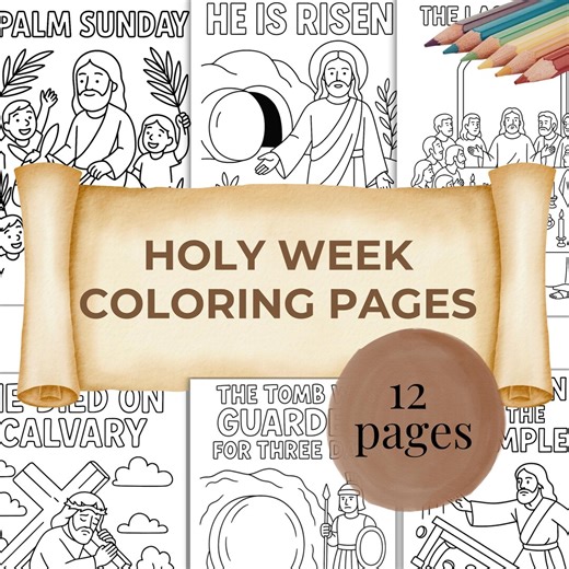 Holy Week Easter Story Coloring Pages for Kids Jesus Christ Last Week of Life Printable Christian Homeschool Scripture Activity Palm Sunday - Etsy Australia