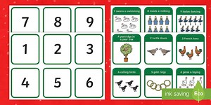 12 Days of Christmas Number Matching Activity