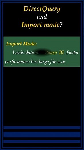 DirectQuery vs Import Mode in Power BI | Fast Explanation #powerbiforbeginners