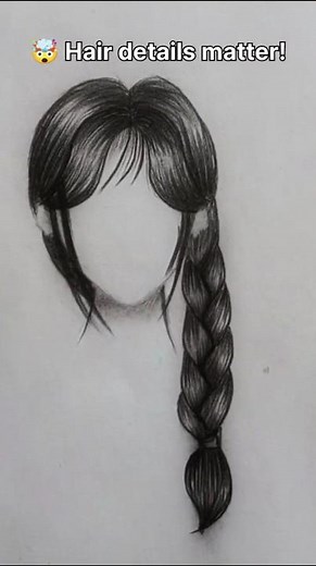Easy Braid Hairstyle Drawing Tutorial ✏️😍 #shorts #tutorial