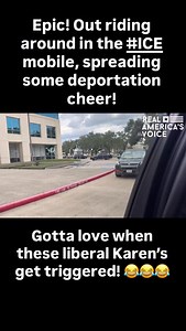 356K views · 165K reactions | Epic! Out riding around in the #ICE mobile, spreading some deportation cheer! Gotta love when these liberal Karen’s get triggered!  Just feel bad for the poor guy that has to live with that! “Law & Border” @realamericasvoice | Frontline America with Ben Bergquam | Facebook