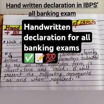 Handwritten declaration in All IBPS Exams✅💯📝🔥📚🔴‼️important‼️ #education #ibps #ibpsclerk #bank