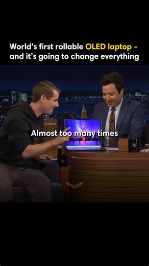 FlyWealthCo™ on Instagram: "Linus Tech Tips went on Jimmy Fallon to showcase something that barely feels real: a Lenovo laptop with a rollable OLED display. Folded, it looks like a normal 14-inch notebook. Press a button—and the screen rises upward into a taller, expanded workspace. It’s the first commercially available laptop of its kind, and it hints at where personal computing is headed: dynamic displays, adaptive form factors, and devices that shift from “portable” to “productivity machine” 