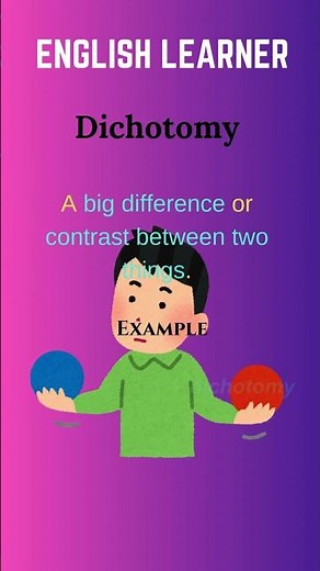 Dichotomy - Meaning With An Example #wordoftheday #shortsfeed #dichotomy