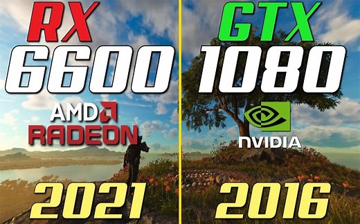 GTX 1080 vs RX 6600 显卡对比（1080P分辨率测试，CPU为i7-10700K） 1080P 60帧视频