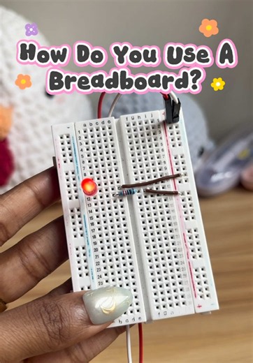 Here’s a quick video on what a breadboard is and how to use it with a hands on example you can follow along with! 🥖✨ I make a lot of videos showing my projects in its early stages, often times on a breadboard. I realized a lot of you may not know what this is, so I made a video with a quick explanation with an example just in case. 😄 I hope this is helpful to someone! #tech #techtok #stem #science #code