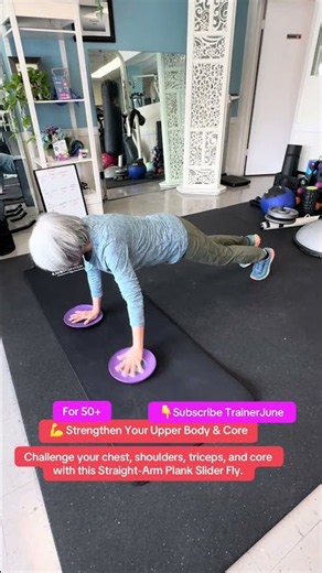 Plank Slider Fly for 50+ #trainerjune #functionalfitness