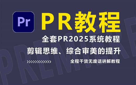 【PR教程】全套最新2025PR零基础系统教程，最精简 最细致 无废话包教包会，配套素材同步练习
