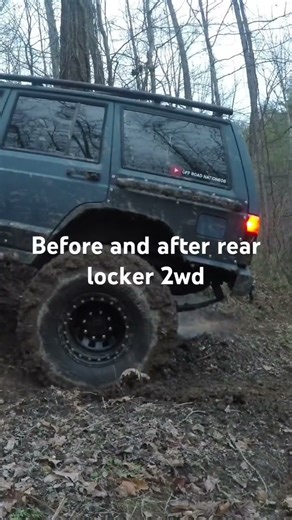 Locked rear axle before and after! #boggers #jeepcherokeexj #lockers