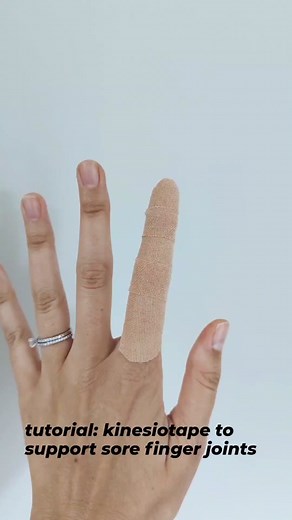 #kinesiotape tutorial for sore finger joints! #handpain #jointpainrelief #arthritispainrelief ❤ and follow for more like this!