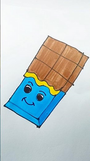 “Chocolate Drawing 🍫 | Easy Chocolate Coloring for Kids | Satisfying Art #Shorts”