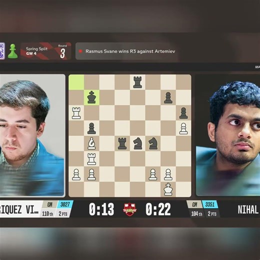 Shocking Chess Blunder! Niemann's Epic Fail vs. Sarin's Victory! #shorts