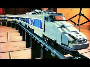LEGO TGV model on a huge long curves layout