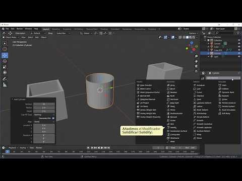 02.4 Tutorial de modelado con Blender 2.8x. Extrusión interior y Solidificar.