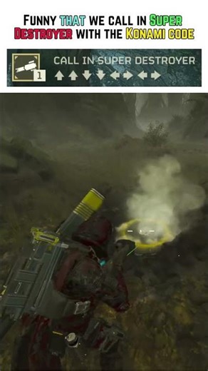 Funny That We Call in Super Destroyer With The Konami Code - Helldivers 2 #shorts