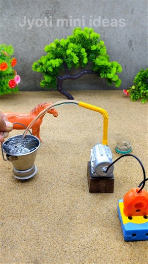 diy mini motor water pump science project and mini tractor making horse video # 723