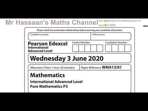 WMA13 IAL (Edexcel) P3 June/Oct 2020 Q1 Trigonometric Identities & Equations