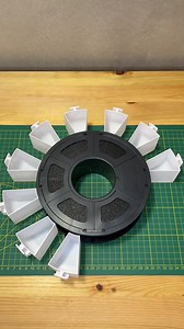 Rotating system with 12 drawers for organizing screws, washers, wall plugs, and other objects