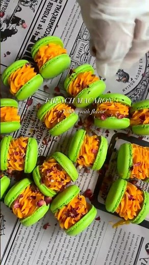 Filling Macarons with Flavor | Orange Cream & Rose Petals 🌹
