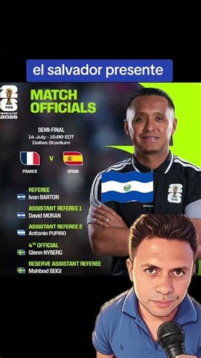 árbitro salvadoreño quitará la semifinal de España Francia #mundial #fifa #elsalvador
