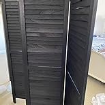 Room Divider, 5.6FT Folding Room Divider Panel, 6 Panel Pegboard Display Wood Partition Wall Divider for Room Separation& Craft Shows, Natural Wood