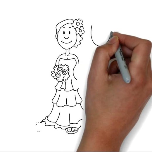 How to Draw Bride & Groom Doodle- Doodle Book #shorts #short