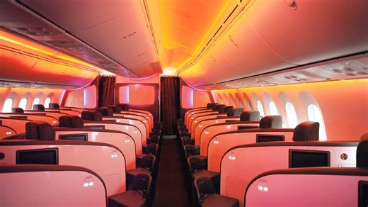维珍航空商务舱，空中夜店
