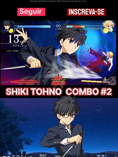 Shiki Tohno Combos in Melty Blood Type Lumina