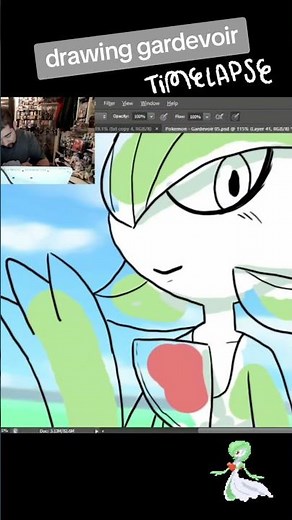 #shorts Drawing Gardevoir — cute friend energy 🌿💚✨