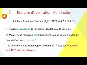 Exercice d'Application : Dichotomie et fonction Continuité
