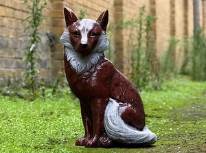 Large Unique Fox Statue Garden Realistic Fox Sculpture Outdoor Wildlife Figurine Rustic Cement Fox Unique Animal Lover Gift Backyard Decor - Etsy
