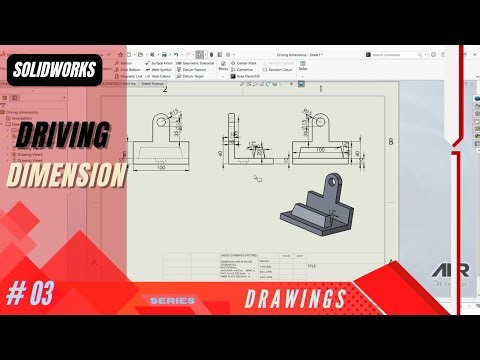 Driving Dimensions | Solidworks Tutorial | Drawing | Stage #03 Eng - AER Int.