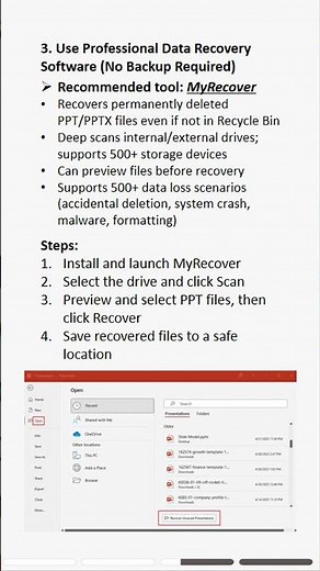 Recover deleted PowerPoint files not in Recycle Bin. #powerpoint