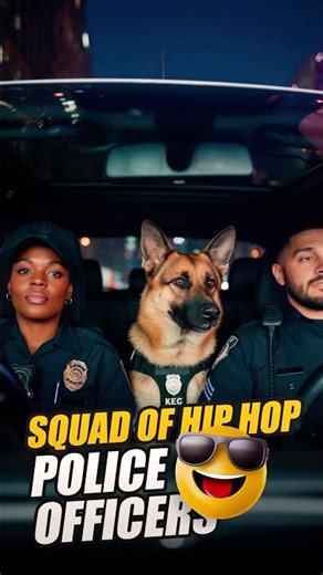 SQUAD OF HIP HOP POLICE OFFICERS 🚓🎤 #police #hiphop #patrol #dog #rap #cool #shorts