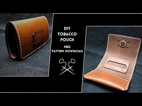 How to make a Leather Tobacco Pouch - DIY - Instructional Video - Free Pattern*
