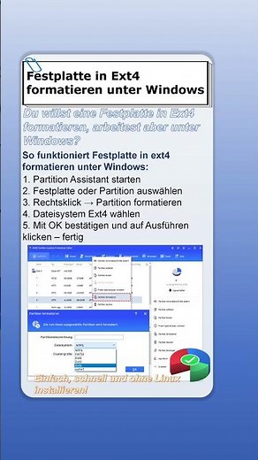 Festplatte in Ext4 formatieren unter Windows? #windows #linux #ext4#format #tips
