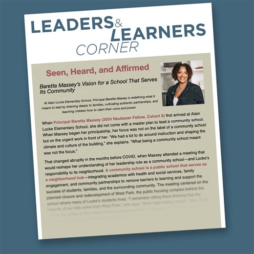 Alain Locke Elementary s Baretta Massey on Community School Leadership | Philadelphia Academy of School Leaders posted on the topic | LinkedIn