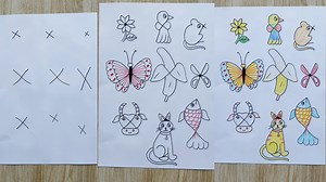 How to draw pictures using letter x easy for kids | Easy drawing for kids using letter x | Priyanka creative guru